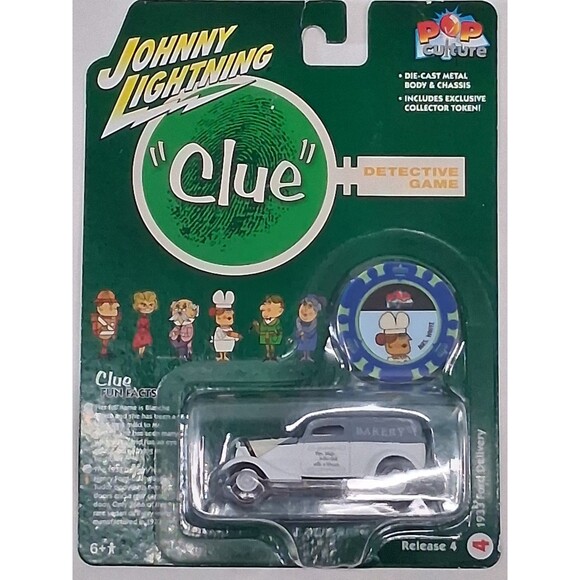 Johnny Lightning Pop Culture Clue 1/64 Car w/ Token 4 Ford, Chevy, Hudson Toyota - Picture 9 of 11